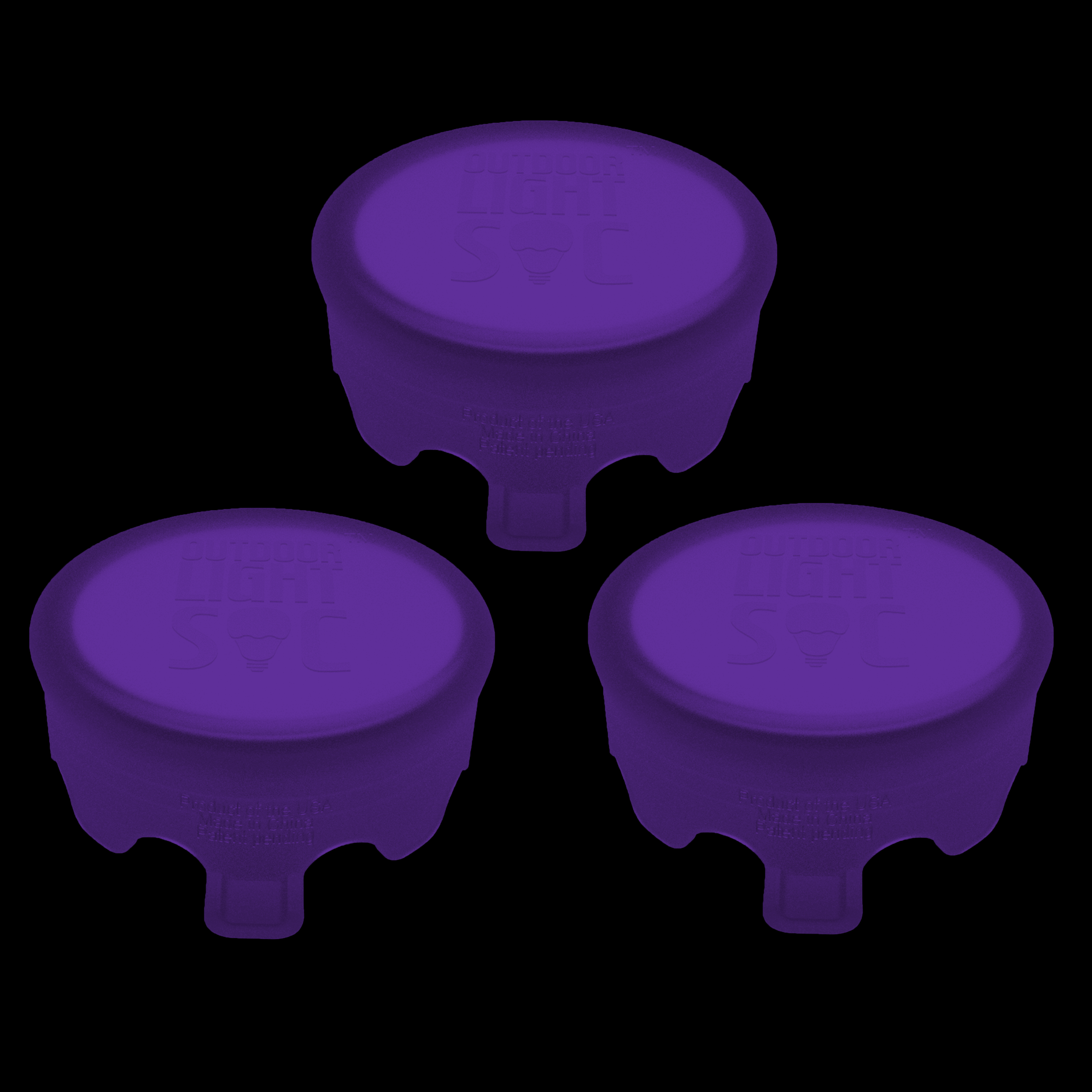 Purple Outdoor Light Soc 3 Pack