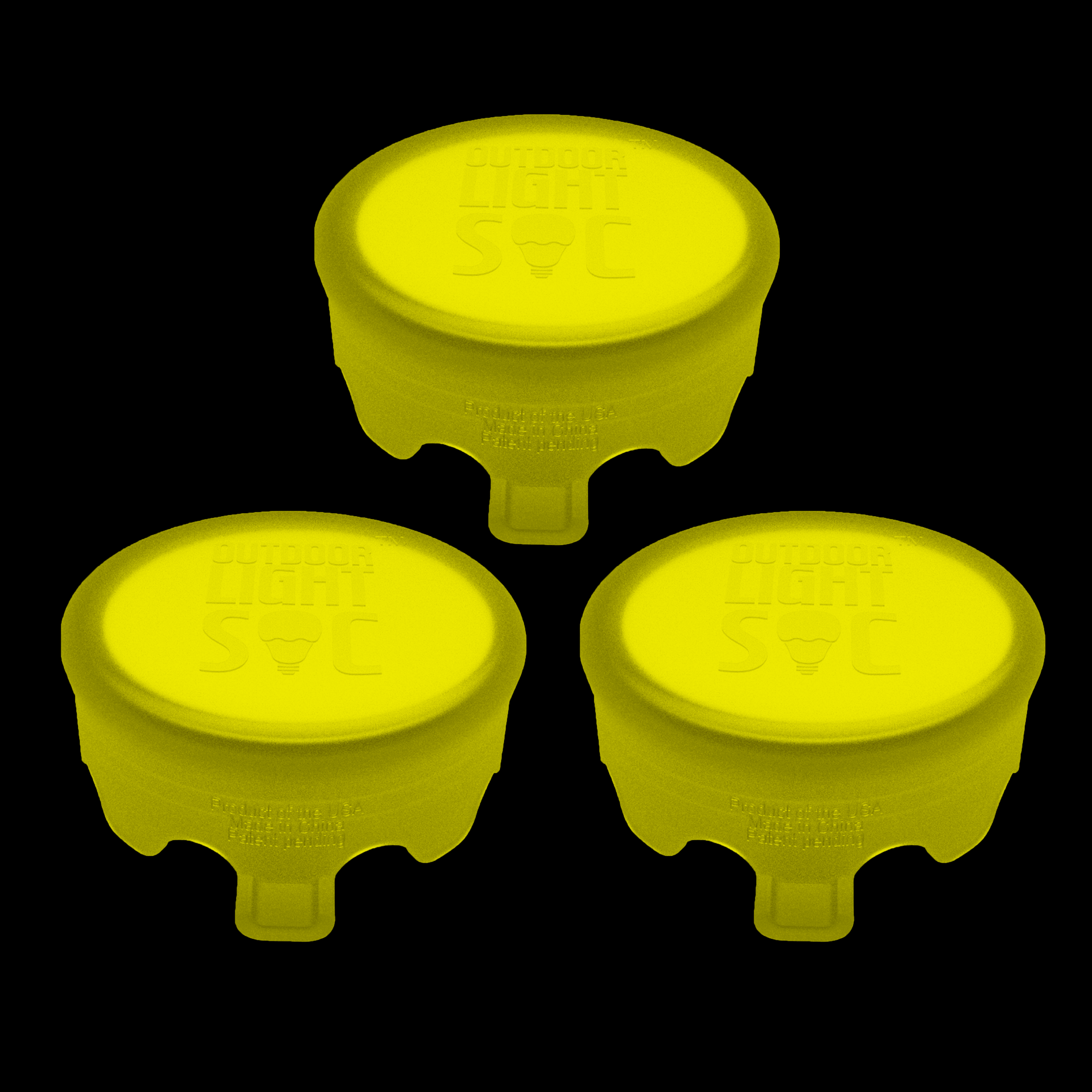 Yellow Outdoor Light Soc 3 Pack